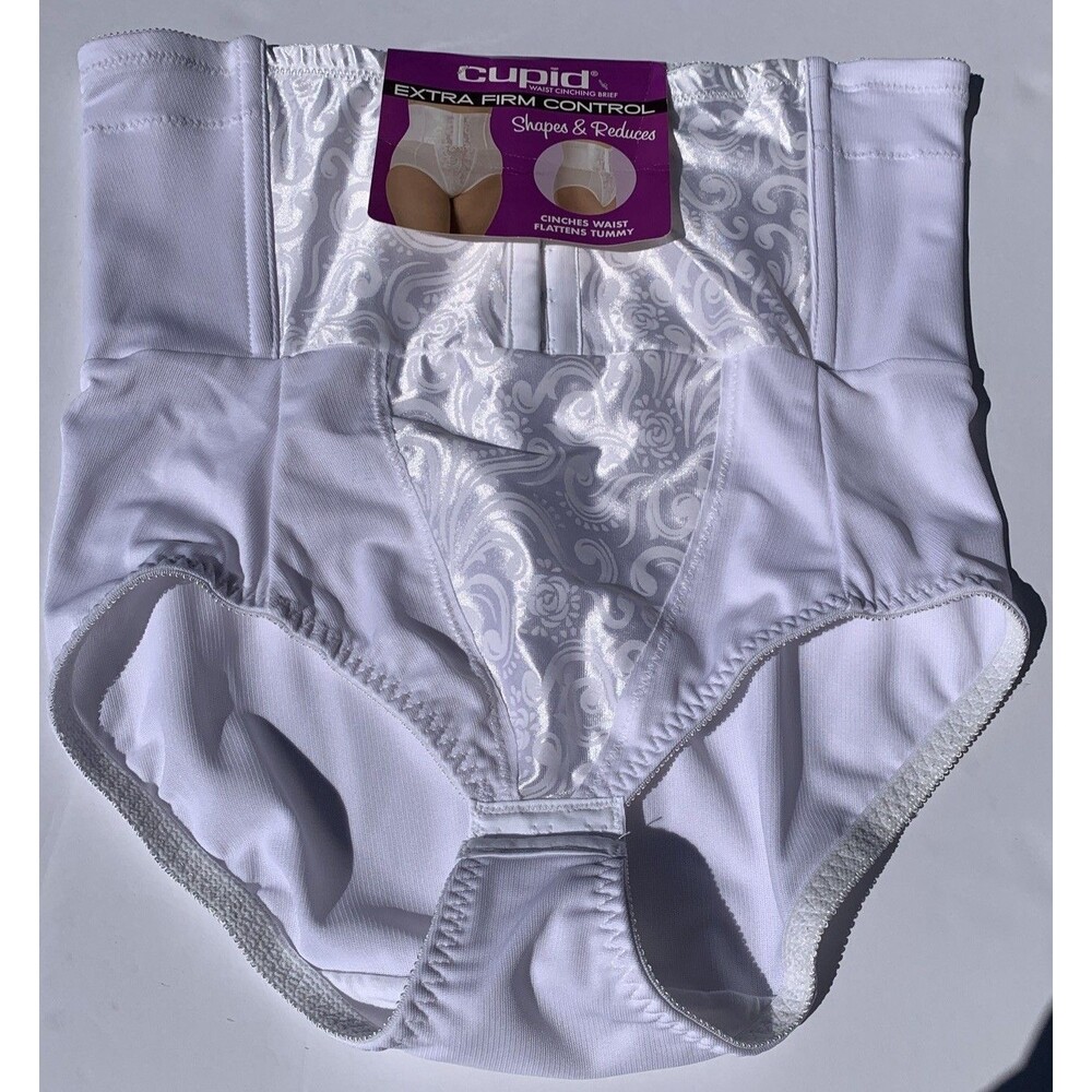 Cupid 2XL Women's Extra Firm Control Waist Cinching Shapewear Brief White New